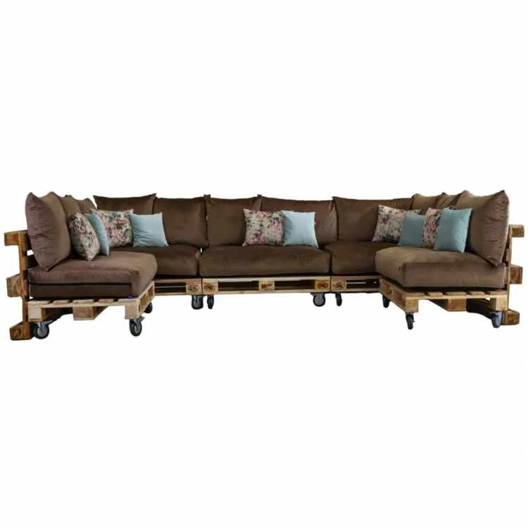 Paletové sedenie Golden Garden GG93/1 - Podsedáky a Vankúše "FIT IN" 120cm x 80cm x 15cm - penový granulát - capuccino